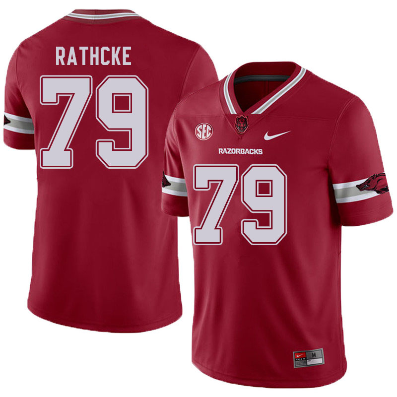 Men #79 Dylan Rathcke Arkansas Razorbacks College Football Jerseys Sale-Alternate